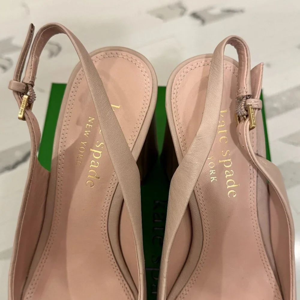 Kate Spade Bowdie Slingback Pumps Pale Vellum - Picture 6 of 12